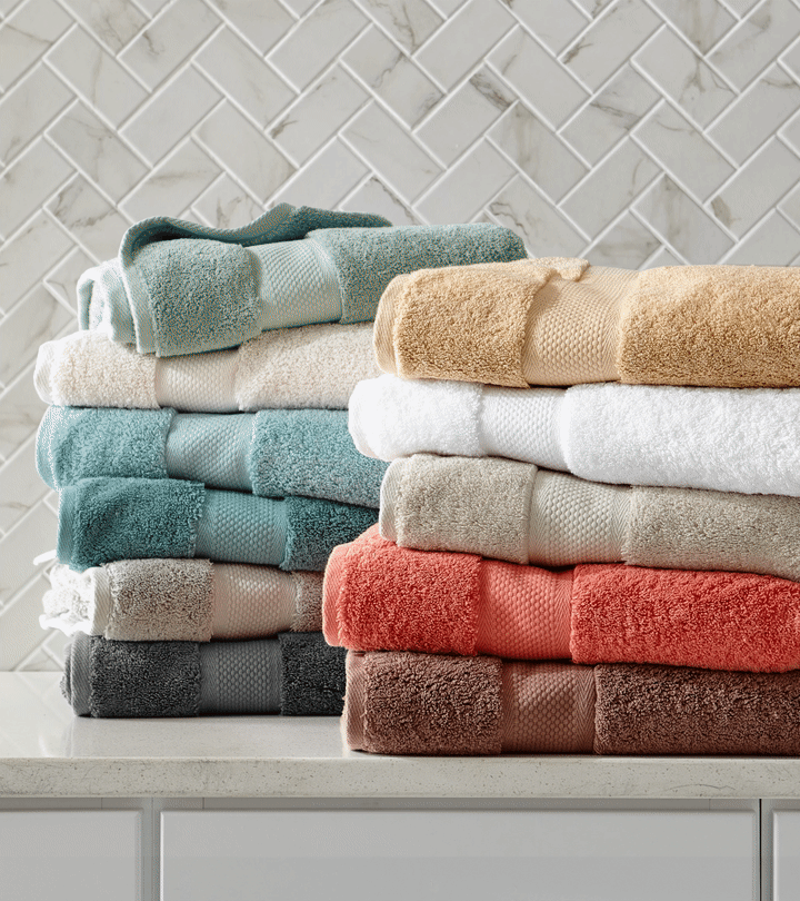 Stack of folded colorful towels