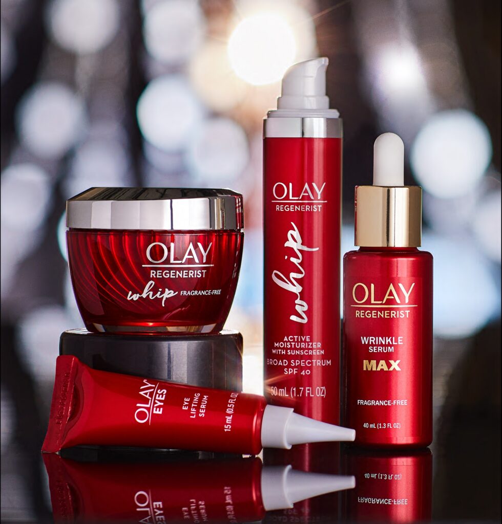 Skincare products on a dark background