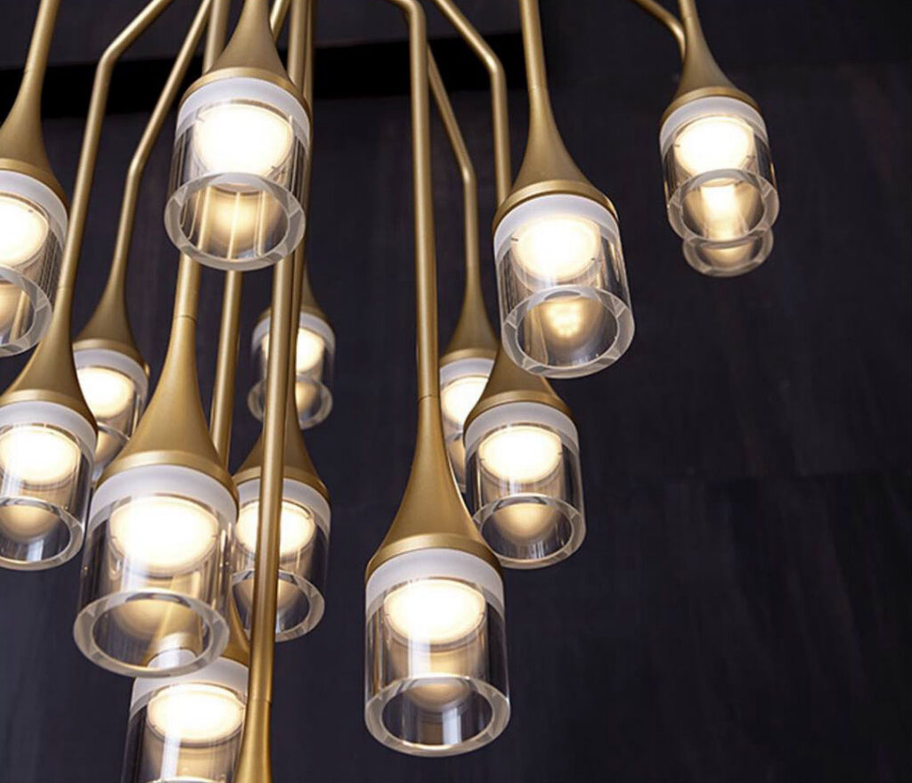 Brass pendant lights with glass globes