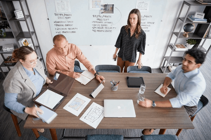 Business team meeting around a conference table