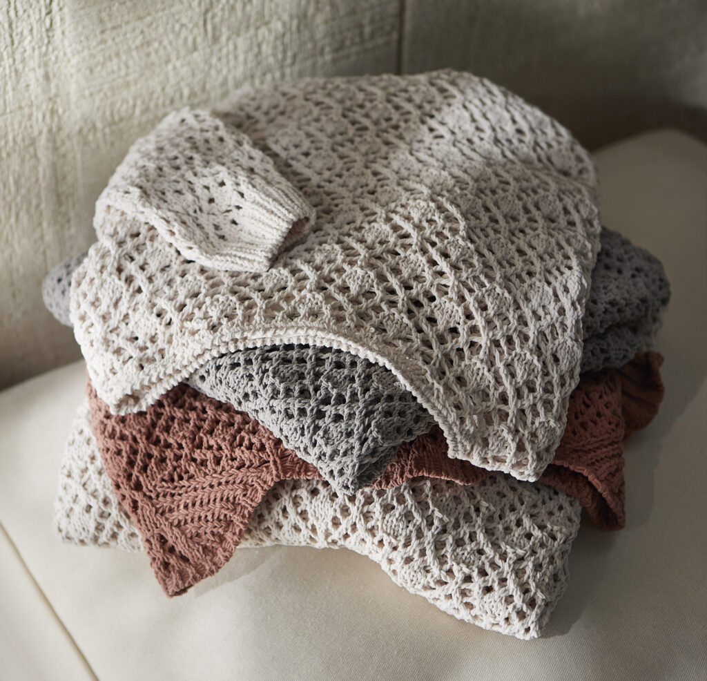 Folded textured blankets