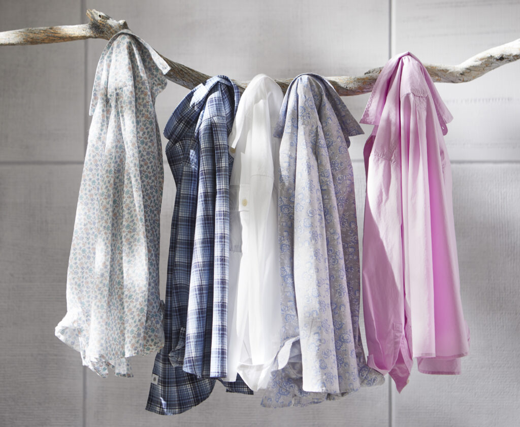 Scarves hanging on a line